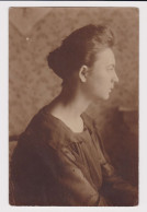 Lady, Young Woman, Hairstyle Profile Portrait, Vintage 1910s Orig Photo 9x13.8cm. (48666) - Personnes Anonymes