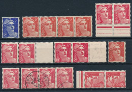 CA-105: FRANCE:  Lot De 7 "mèches Reliées" **/* 1 Croisée - 1945-54 Marianne (Gandon)