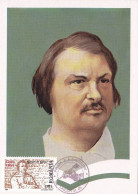 HONORS OF BALZAC, FRENCH WRITER,CM,MAXI CARD,CARTES MAXIMUM , 1999 ROMANIA - Maximum Cards & Covers