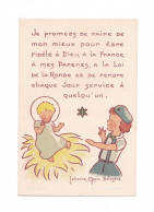 Serment Scout, Promesse, Jeannette Et Enfant Jésus, Scoutisme, Illustration Jehanne-Marie Delastre - Devotieprenten