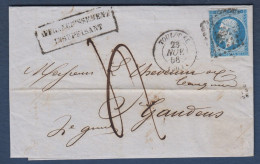 Haute Garonne - Lettre Taxée De Toulouse  Avec N° 14 Et AFFRANCHISSEMENT  INSUFFISANT - 1849-1876: Klassik