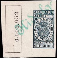 ESPAGNE / ESPANA - COLONIAS (Cuba) 1894/95 "PAGOS AL ESTADO" Fulcher 1142 3P Parte Superior Usado (0.002.652) - Kuba (1874-1898)