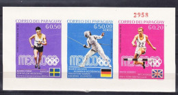 Olympische Spelen 1968 , Paraguay - Blok Postfris - Zomer 1968: Mexico-City