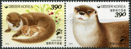 SOUTH KOREA - 2016 - BLOCK OF 2 STAMPS MNH ** - Otter - Korea, South