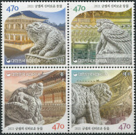 SOUTH KOREA - 2021 - BLOCK OF 4 STAMPS MNH ** - Statues Of Mythical Creatures - Korea (Zuid)