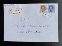 NETHERLANDS 1984 REGISTERED LETTER ANNEN TO UTRECHT 02-10-1984 NEDERLAND AANGETEKEND - Briefe U. Dokumente