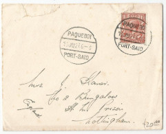 Egypt Cover Sent To England Paquebot Port-Said 1927 Enveloppe Of The British Army IX Norfolk Regiment - Storia Postale