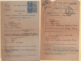 Procuration Pour Effectuer Les Operations Postales - Formulaire 776 - Lot De 2 Documents - Lagny Seine Et Marne - 1950 - 1921-1960: Modern Period