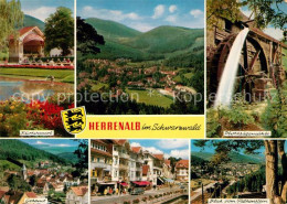 73070887 Bad Herrenalb Kurkonzert Falkenstein Plotzsaegemuehle Wasserrad Panoram - Bad Herrenalb