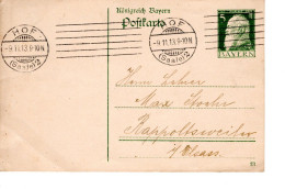 Entier Allemand Cachet De HOF - Cartes Postales