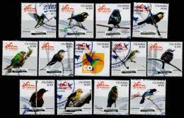0036E-KOLUMBIEN - 2018 - USED POSTAL COMPLETE SET – ENDEMIC BIRDS FROM COLOMBIA - Colombia