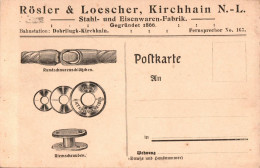 H2155 - TOP Kirchhain Rösler & Löscher Stahlwaren Eisenwaren Fabrik Werbekarte - Werbepostkarten