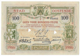 Noodgeld Oostende 100 Fr 1916 - 100 Francos