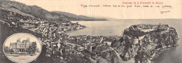 Panorama De La Principauté De Monaco - Le Casino - CARTE DOUBLE PANORAMIQUE - Panoramische Zichten, Meerdere Zichten