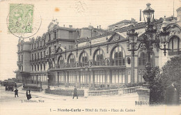 MONTE-CARLO - Hôtel De Paris - Place Du Casino - Ed. J. Kleidman 1 Carte Toilée - Autres & Non Classés