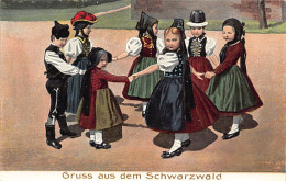 Schwarzwald (BW) Karte Geprägt - Badische Volkstrachten Schwarzwälderinnen - Verlag H. Guggenheim Zürich - Sonstige & Ohne Zuordnung