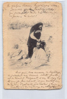 TUNISIE - Femme Arabe Rasant La Tête De Son Mari - CARTE PRÉCURSEUR Imprimée Sur Velin Année 1901 - Ed. Inconnu  - Tunesien