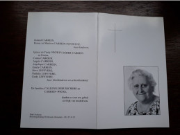 Maria Callens ° Rumbeke 1927 + Rumbeke 2002 X Joseph Carrein (Fam: Debusschere-Wicke-Fonteyne-Swertvagher-Lefevere) - Décès