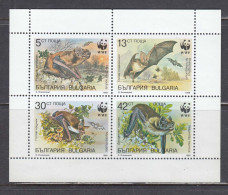 Bulgaria 1989 - WWF: Bats, Mi-Nr. 3741/44 In Sheet,  MNH** - Nuevos