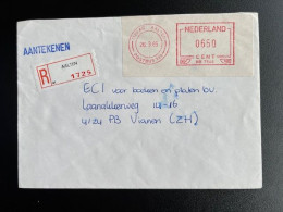 NETHERLANDS 1985 REGISTERED LETTER AALTEN TO VIANEN 26-03-1985 NEDERLAND AANGETEKEND STICKER - Cartas & Documentos