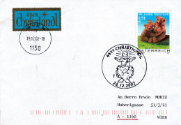 BEARS STAMPS ON COVER, 2002 AUSTRIA. - Covers & Documents