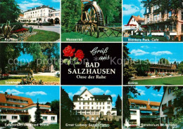 73066701 Bad Salzhausen Kurhaus Wasserrad Bienkos Park Cafe Trinkhalle Saline Be - Autres & Non Classés