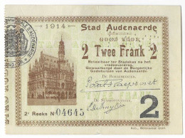 Noodgeld Audenaerde 2 Frank 1914 - Reeks 2 - 1-2 Franchi