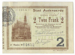 Noodgeld Audenaerde 2 Frank 1914 - Reeks 2 - 1-2 Franchi