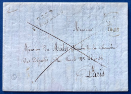 Lettre 6 JUIL 1829 Marque " P.47.P / BEAUPREAU " 35mm X 9mm Noire + Dateur A Pour Paris TTB - 1801-1848: Precursors XIX