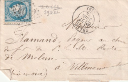 Lettre De Tulle à Villeneuve Saint Georges LSC - 1849-1876: Periodo Clásico