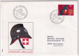 Sonderstempel SAPPEURS POMPIERS SUISSES - GENÈVE Illustrierter Beleg Mit Passender Marke / Feuerwehr Motiv - Storia Postale