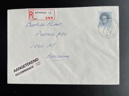 NETHERLANDS 1988 REGISTERED LETTER AFFERDEN (LB) TO AMSTERDAM 21-09-1988 NEDERLAND AANGETEKEND - Cartas & Documentos