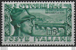 1948 Italia Bassano MNH Sass N. 592 - 1946-60: Mint/hinged