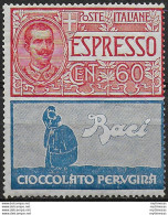 1925 Italia Pubblicitari 60c. Perugina Mc MNH Sassone N. 21 - Autres & Non Classés