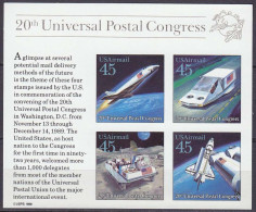 USA Block 23 ** Raumflugzeug Mondauto Raumgleiter Luftkissenfahrzeug 1989 (12889 - Unused Stamps