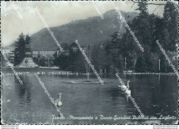 Bm355 Cartolina Trento Monumento A Dante Giardini Pubblici Con Laghetto - Trento