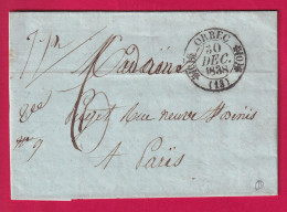 CAD TYPE 11 ORBEC CALVADOS 1838 POUR PARIS MENTION POIDS 7GR 1/2 LETTRE - 1801-1848: Precursori XIX