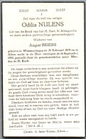 Bidprentje Wimmertingen - Nulens Odilia (1879-1952) - Imágenes Religiosas