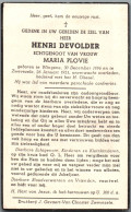 Bidprentje Wingene - Devolder Henri (1896-1951) - Imágenes Religiosas