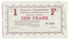 Noodgeld Volkeghem 1 Frank 1915 - 1-2 Franchi