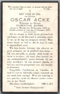 Bidprentje Winkel - Acke Oscar (1878-1949) - Images Religieuses