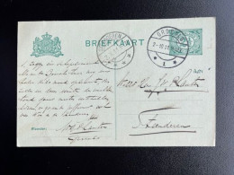 NETHERLANDS 1911 POSTCARD GROENLO TO STEENDEREN 02-10-1911 NEDERLAND BRIEFKAART - Postal Stationery