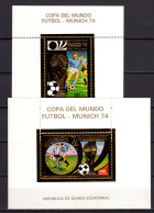 Equatorial Guinea 1973 Football Soccer World Cup Set Of 2 Gold S/s MNH - 1974 – West Germany