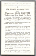 Bidprentje Wontergem - Demeester Maria (1867-1951) - Devotion Images