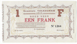 Noodgeld Volkeghem 1 Frank 1915 - 1-2 Francs