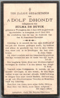 Bidprentje Wortegem - Dhondt Adolf (1876-1919) - Images Religieuses