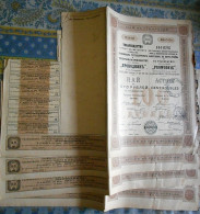 LOT DE 10 ACTION DECENT ROUBLES 1912 SOCIETE DES FABRIQUES RUSSES FRANCAISES CAOUTCHOUC DE GUTTA PERCHA TELEGRAPHIE PROW - Rusland