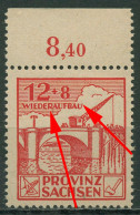 SBZ Provinz Sachsen 1946 Wiederaufbau Mit Plattenfehler 88 A VII Postfrisch - Altri & Non Classificati