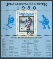 Togo 1980 Olympische Spiele Lake Placid Eishockey Block 173 A Postfrisch (C40755) - Togo (1960-...)