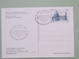 I-112-ITALIA, Tematica Filatelia, Saluzzo 14-9-96, Esposizione Fil., Gemellaggio Fil.Saluzzo-Lanciano (2scan) - Philatelic Exhibitions